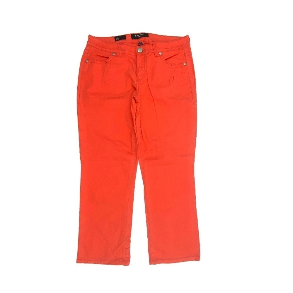 Nine West Bling Crop Back Flap Pockets Women's size 8‎ Orange Denim Jeans